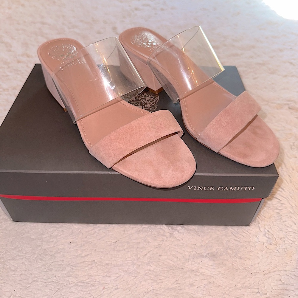 Vince Camuto Pink Sandals with Clear Strap